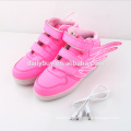 Wholesale wing pattern LED light up dance shoes for kids